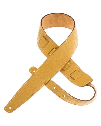 Guitar Strap Yellow Genuine Leather 6 Cm Holes HS Colors