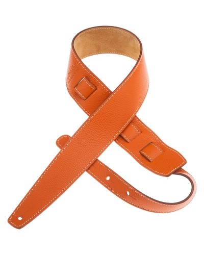 Guitar Strap Orange Genuine Leather 6 Cm Holes HS Colors