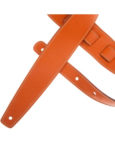 Guitar Strap Orange Genuine Leather 6 Cm Holes HS Colors