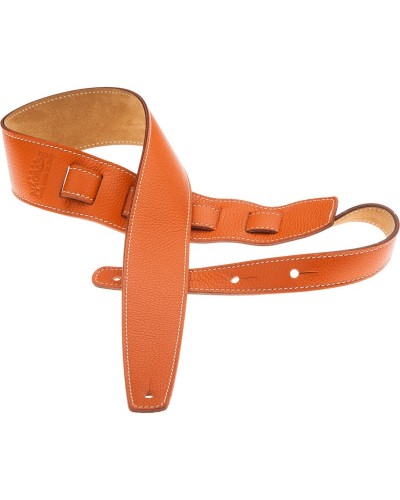 Guitar Strap Orange Genuine Leather 6 Cm Holes HS Colors