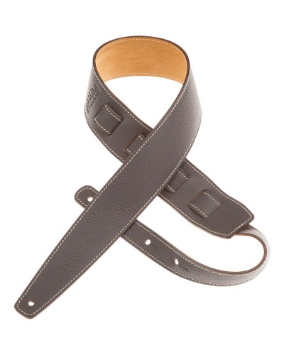 Guitar Strap Grey Genuine Leather 6 Cm Holes HS Colors