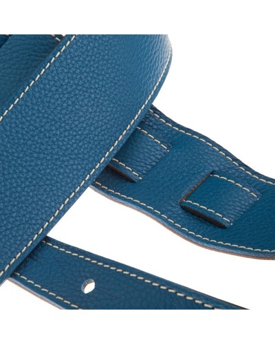 Guitar Strap Blu Genuine Leather 6 Cm Holes HS Colors