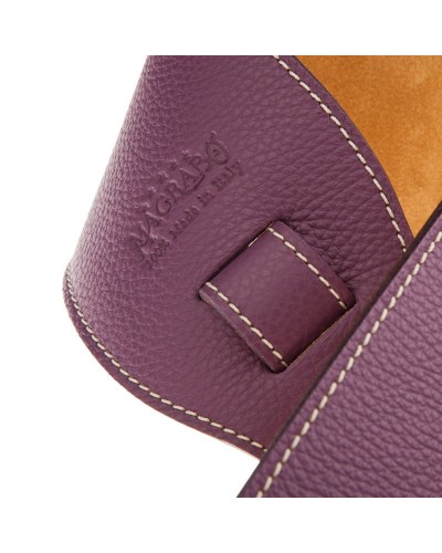 Guitar Strap Violet Genuine Leather 10 Cm Holes HS Colors