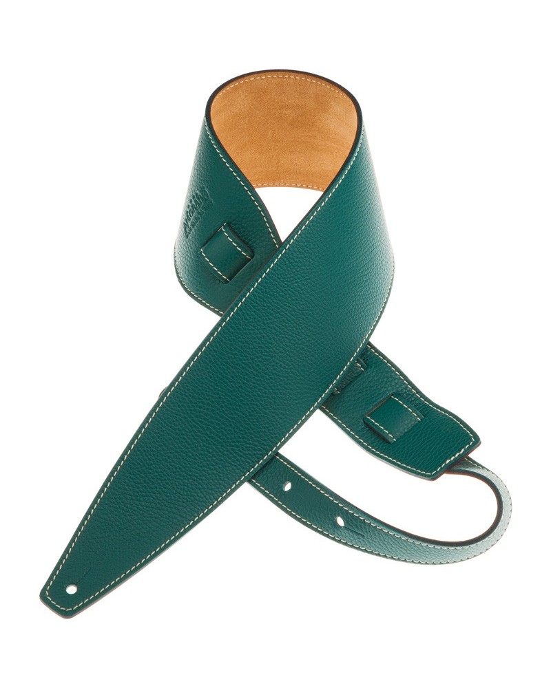 Guitar Strap Green Genuine Leather 10 Cm Holes HS Colors