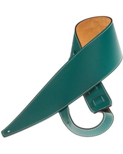 Guitar Strap Green Genuine Leather 10 Cm Holes HS Colors