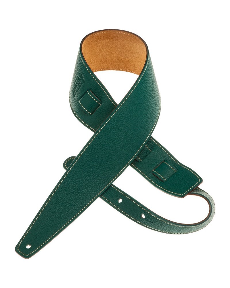 Guitar Strap Green Genuine Leather 8 Cm Holes HS Colors