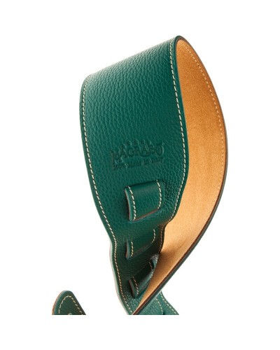 Guitar Strap Green Genuine Leather 8 Cm Holes HS Colors