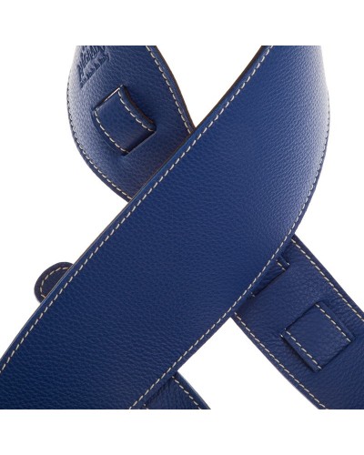 Guitar Strap Blu Genuine Leather 10 Cm Holes HS Colors