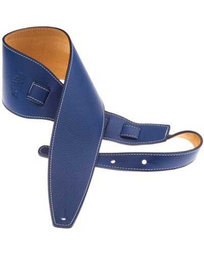 Guitar Strap Blu Genuine Leather 10 Cm Holes HS Colors