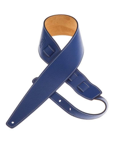 Guitar Strap Blu Genuine Leather 8 Cm Holes HS Colors