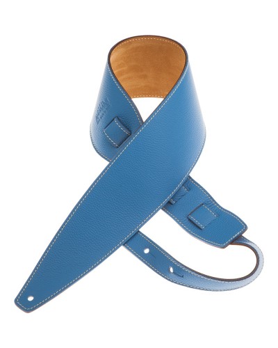 Guitar Strap Blu Genuine Leather 10 Cm Holes HS Colors