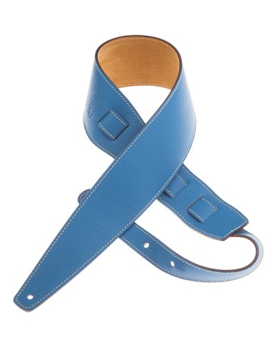 Guitar Strap Blu Genuine Leather 8 Cm Holes HS Colors