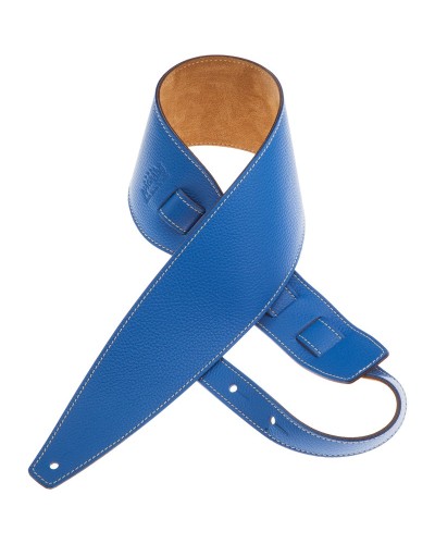 Guitar Strap Blu Genuine Leather 10 Cm Holes HS Colors