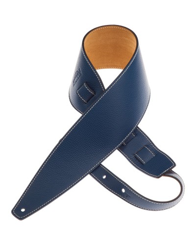 Guitar Strap Blu Genuine Leather 10 Cm Holes HS Colors