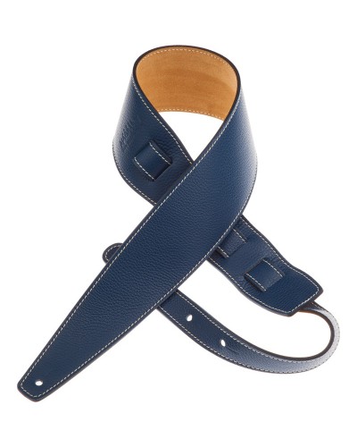 Guitar Strap Blu Genuine Leather 8 Cm Holes HS Colors