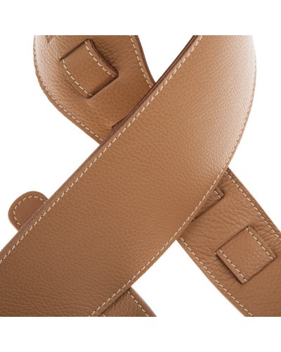 Guitar Strap Cappuccino Genuine Leather 10 Cm Holes HS Colors