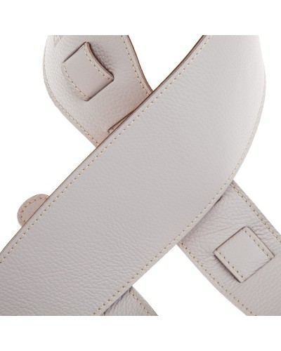 Guitar Strap White Genuine Leather 10 Cm Holes HS Colors