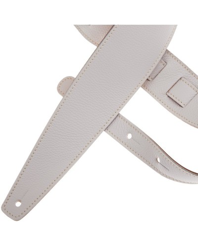 Guitar Strap White Genuine Leather 8 Cm Holes HS Colors