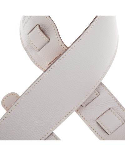 Guitar Strap White Genuine Leather 8 Cm Holes HS Colors