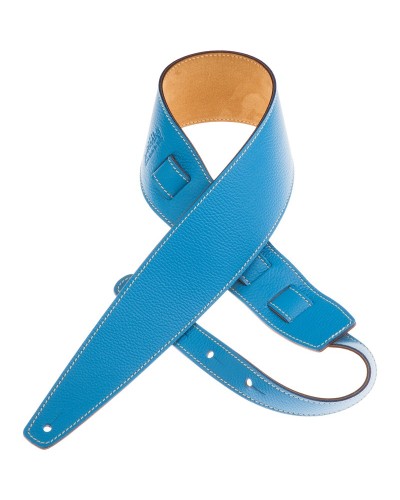 Guitar Strap Blu Genuine Leather 8 Cm Holes HS Colors