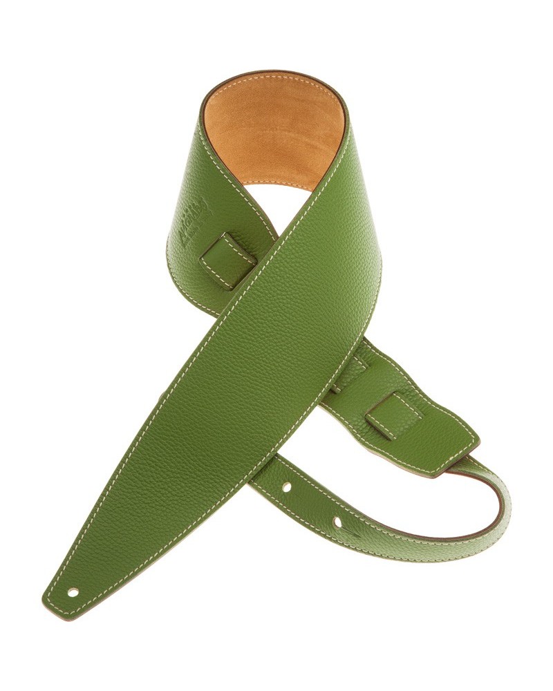 Guitar Strap Green Genuine Leather 10 Cm Holes HS Colors