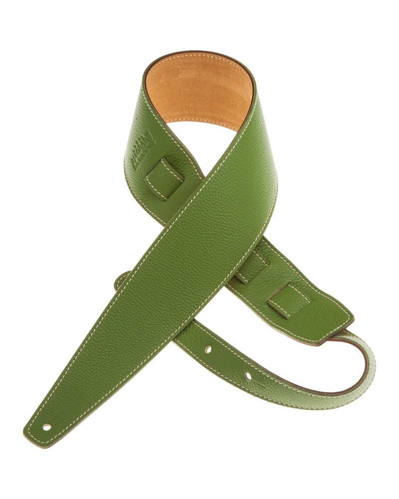 Guitar Strap Green Genuine Leather 8 Cm Holes HS Colors