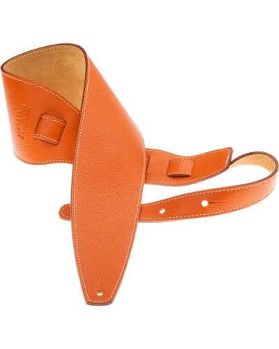 Guitar Strap Orange Genuine Leather 10 Cm Holes HS Colors