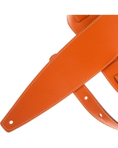 Guitar Strap Orange Genuine Leather 10 Cm Holes HS Colors