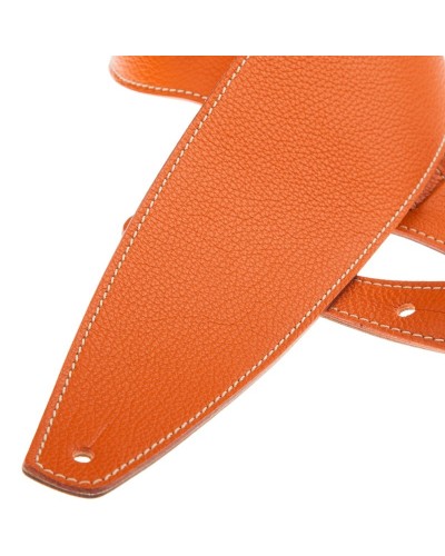 Guitar Strap Orange Genuine Leather 10 Cm Holes HS Colors