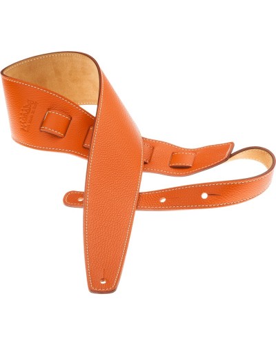 Guitar Strap Orange Genuine Leather 8 Cm Holes HS Colors