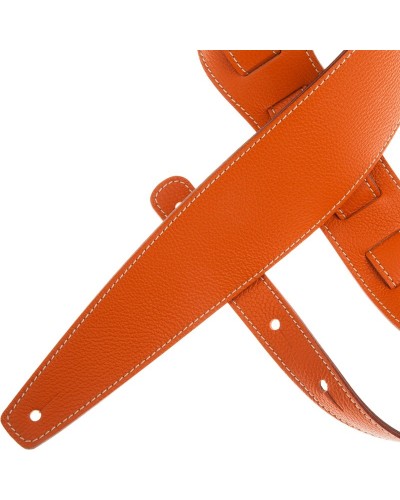 Guitar Strap Orange Genuine Leather 8 Cm Holes HS Colors