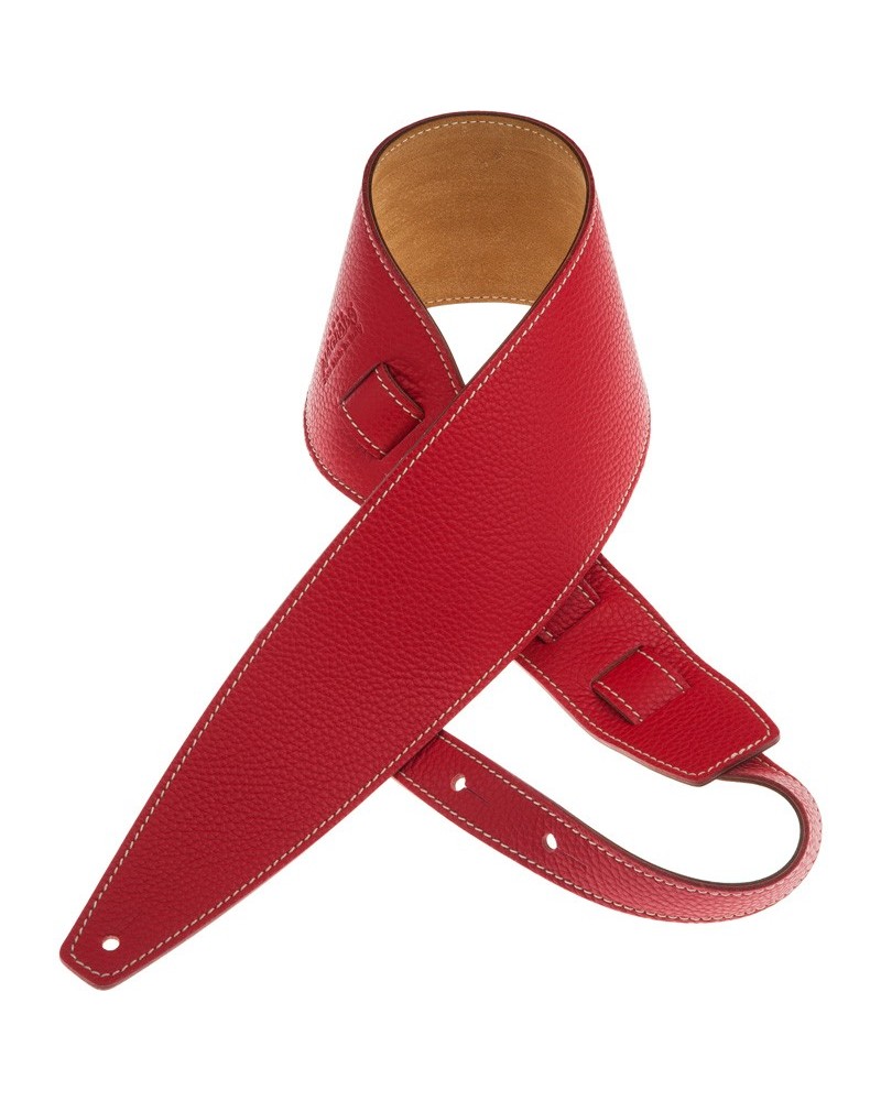 Guitar Strap Red Genuine Leather 10 Cm Holes HS Colors