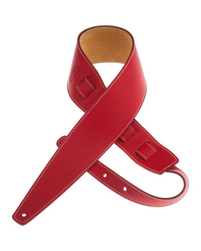 Guitar Strap Red Genuine Leather 8 Cm Holes HS Colors