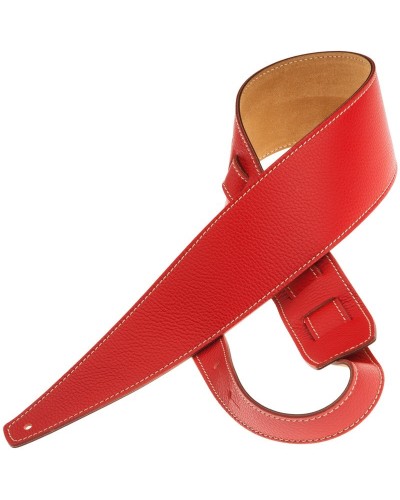 Guitar Strap Red Genuine Leather 8 Cm Holes HS Colors