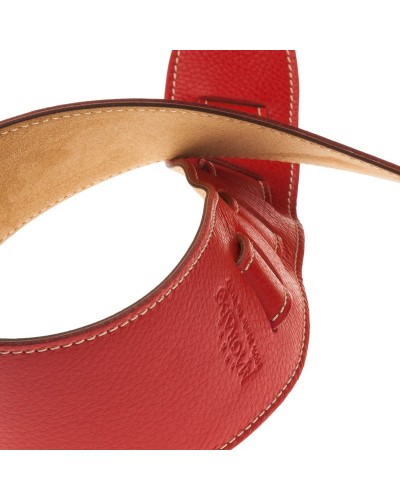 Guitar Strap Red Genuine Leather 8 Cm Holes HS Colors