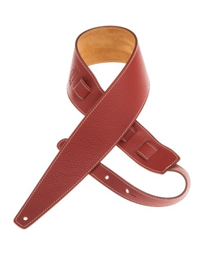 Guitar Strap Red Genuine Leather 8 Cm Holes HS Colors