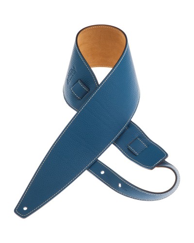 Guitar Strap Blu Genuine Leather 10 Cm Holes HS Colors