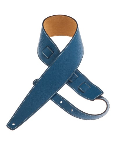 Guitar Strap Blu Genuine Leather 6 Cm Holes HS Colors