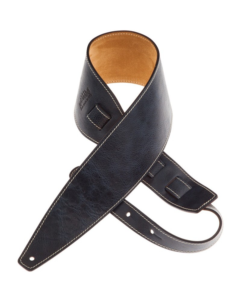 Guitar Strap Blu Genuine Leather 10 Cm 885 Holes HS Aged