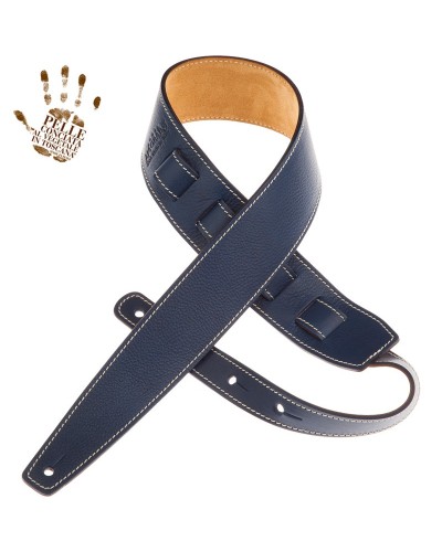 Guitar Strap Blu Certified Vegetable Tanned Leather 6 Cm Holes HS Core