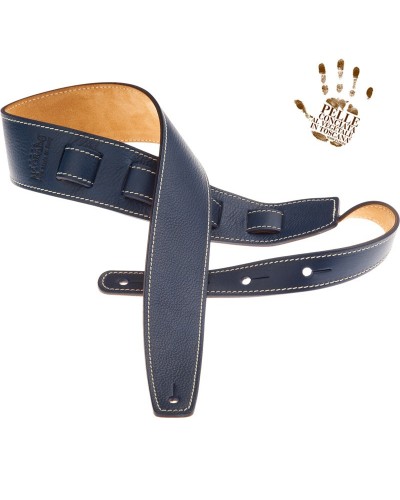 Guitar Strap Blu Certified Vegetable Tanned Leather 6 Cm Holes HS Core