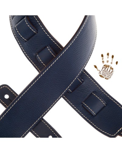 Guitar Strap Blu Certified Vegetable Tanned Leather 6 Cm Holes HS Core