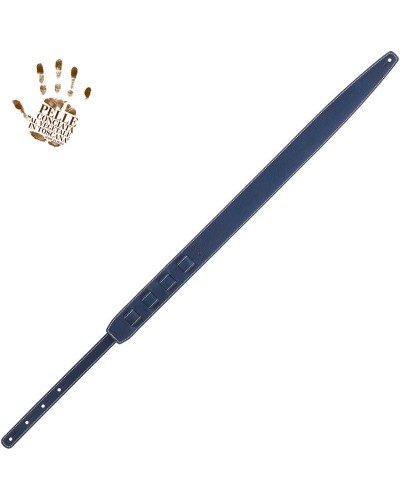 Tracolla per Chitarra e Basso Blu Vera Pelle Conciata Al Vegetale 6 Cm Holes HS Core