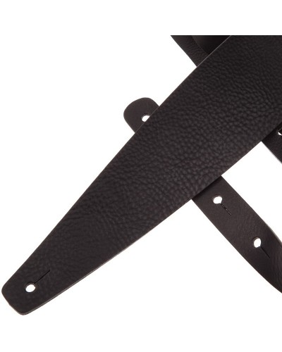 Guitar Strap Black Certified Vegetable Tanned Leather 8 Cm Holes HC Core