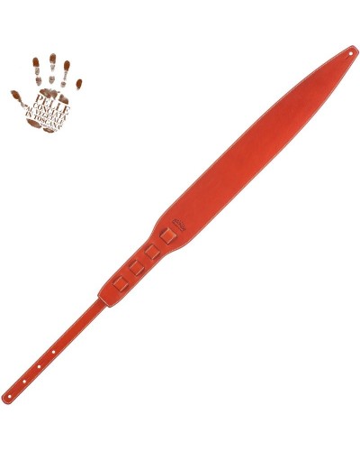 Tracolla per Chitarra e Basso Arancio Vera Pelle Conciata Al Vegetale 10 Cm Holes HS Core