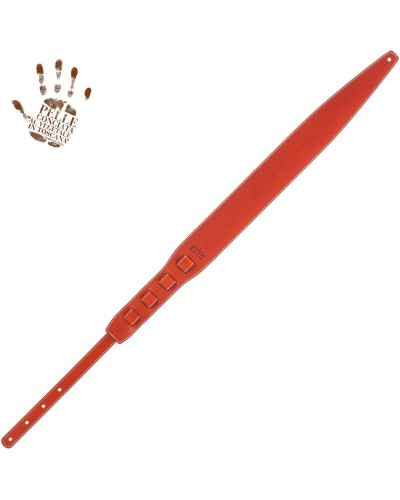 Tracolla per Chitarra e Basso Arancio Vera Pelle Conciata Al Vegetale 8 Cm Holes HS Core