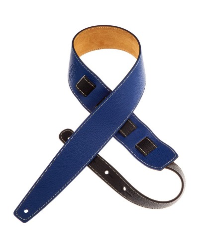 Guitar Strap Blu Genuine Leather 6 Cm Holes HS Colors