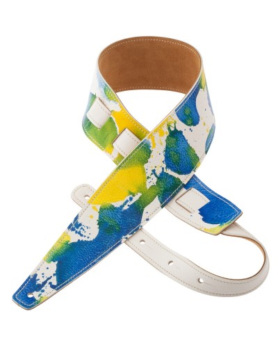 Guitar Strap Multicolor Genuine Leather 8 Cm Holes HS Paint