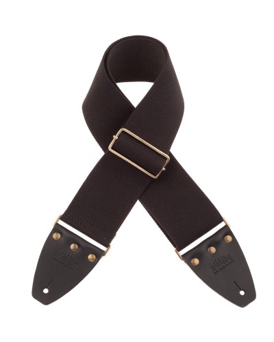 Guitar Strap Black Cotton And Genuine Leather 8 Cm Core Stripe SC Entry