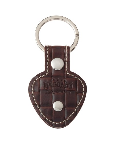 magrabò guitar straps | keychain kc1 intreccio dark brown